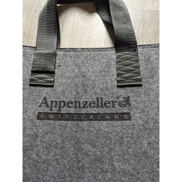 Appenzeller Switzerland Gray Felt Tote Bag  Dual Handles Zipper Closure - Picture 3 of 9